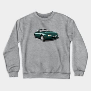 1990 Mazda MX5 in green Crewneck Sweatshirt